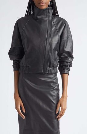 Vince Leather Moto Jacket in Black at Nordstrom, Size X-Small