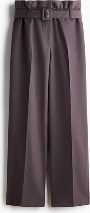 H&M Hose aus Wollgemisch mit G&uuml;rtel - Purple