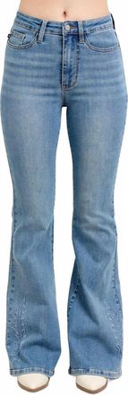 Judy Blue High Waist Western Detail Flare Jean In Medium