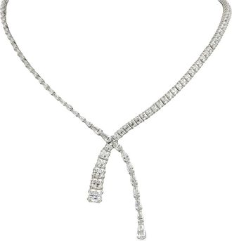 Swarovski Rhodium Plated Mixed Cuts Matrix Y Necklace