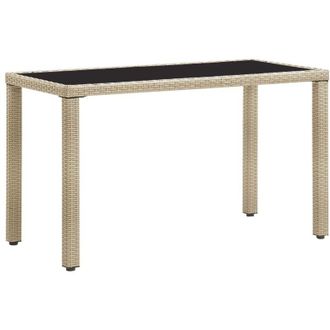 vidaXL Mesa De Jard&iacute;n De Rat&aacute;n Sint&eacute;tico Beige 123x60x74 Cm Vidaxl