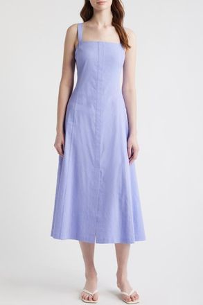 Theory Square Neck Midi Dress in Lavender Glow at Nordstrom, Size 10