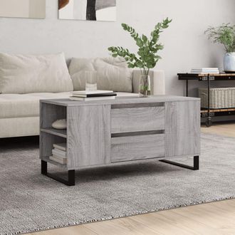 vidaXL Mesa De Centro Madera De Ingenier&iacute;a Gris Sonoma 102x44,5x50 Cm Vidaxl