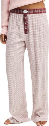 Cotton On Womens Flannel Wide Leg Pant in Burnt Apple Marie Micro at Nordstrom, Size X-Small