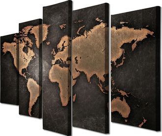 Jelmoli-Shop Wandbild »Wallxpert World 5 Teile 105 x 70 cm« Weltkarte