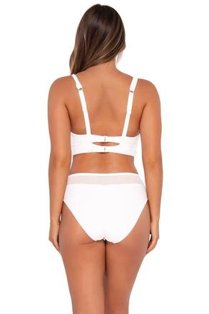 Sunsets Annie High Waist Bikini Swim Bottoms in White Lily at Nordstrom, Size X-Large
