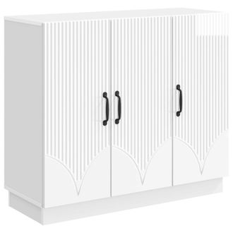 vidaXL Aparador Brillante 89 X 34,5 X 77 Cm Madera De Ingenier&iacute;a Vidaxl