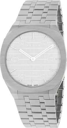 Gucci Uomo/Donna - Ya 163407 - 38mm roestvrijstalen multi-laags kast - Dames - Horloges - Grijs - ONE Size - Accessoires