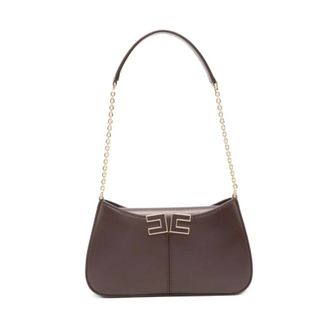 Elisabetta Franchi Shoulder Bags, female, Brown, Size: ONE SIZE Over-the-shoulder Bag with Logo Detail