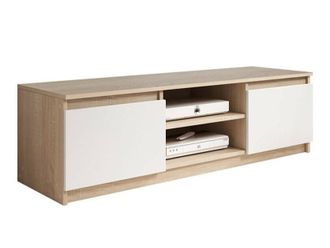 Mirjan24 Mobilier1 - Mueble Tv Sarasota 139, Roble Sonoma + Blanco, N&uacute;mero De Puertas: 0, N&uacute;mero De Cajones: 0, 120x36x38cm