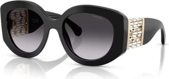 Chanel FCD2C2025100745 Oversized Round Sunglasses - Black