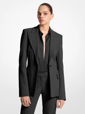 Michael Kors Georgina Stretch Pebble Crepe Blazer