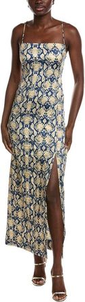 Ganni Crinkled Satin Midi Slip Dress