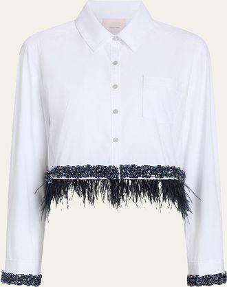 Cinq &agrave; Sept Sylvan Embellished Button-Front Shirt