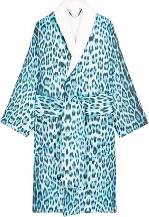 Roberto Cavalli Dressing Gown met dierenprint - Heren - Badjassen - Blauw - L - Nachtkleding