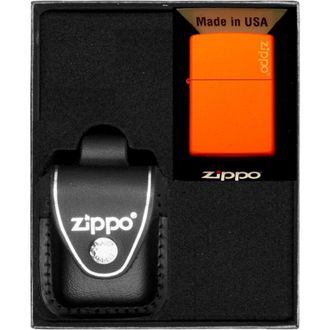OEM Juego De Encendedores Zippo Con Logotipo Naranja Mate, Regalo N.&ordm; 3