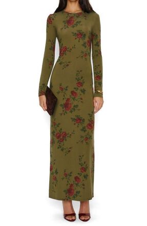 Reformation Tommie Floral Long Sleeve Knit Dress in Haiku at Nordstrom, Size X-Small