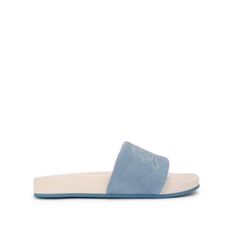 Kurt Geiger Mens Suede Script Slide Sandals - Blue - Size UK 12