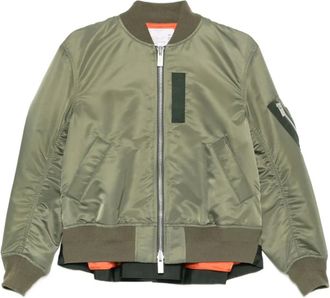 sacai Jassen, Dames, Groen, M, Nylon, Nylon Twill Blouson