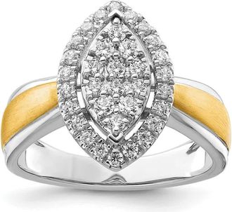 Diamond2Deal 14k Two-tone Lab Grown Diamond Engagement Ring 1/2Ct Clarity- VS Color- G-H