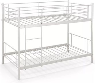 Costway Metal Bunk Bed Single Over Single Bunk Beds Metal Slatted Bed Frame