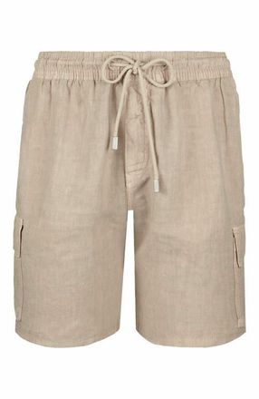 Vilebrequin Mens Linen Bermuda Cargo Pockets Shorts in Safari at Nordstrom, Size Xxx-Large