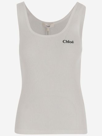 Chlo&eacute; Camiseta De Tirantes De Algod&oacute;n Con Logo