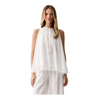 Vicolo Tops, Dames, Wit, L, Katoen, Katoenen Blouse