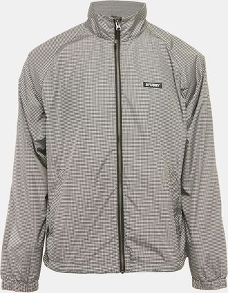 St&uuml;ssy Black Houndstooth Synthetic Windbreaker Zip-Up Jacket