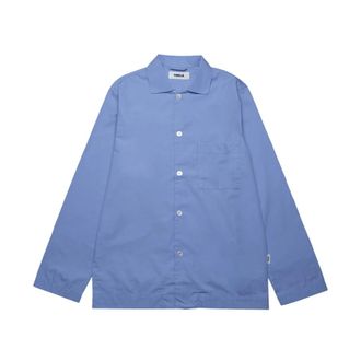 Tekla Poplin Pyjamas Shirt - Heren - Casual Overhemden - Blauw - XS - Katoen - Overhemden