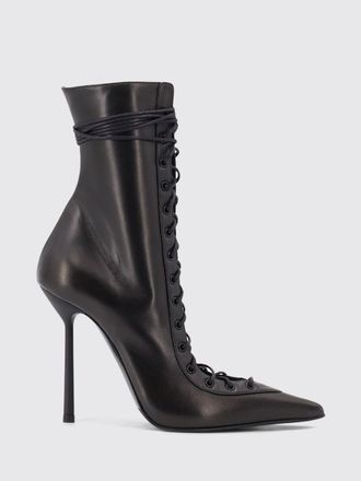 Le Silla Colette Lace-Up Leather Ankle Boots with High Stiletto Heel