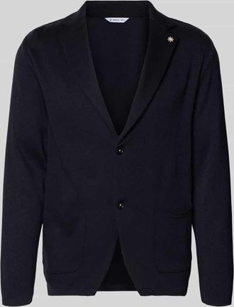 Manuel Ritz Slim Fit 2-Knopf-Sakko mit Reverskragen in Marine, Gr&ouml;&szlig;e XL