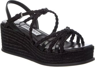 Jimmy Choo London Nyra 60 Suede & Leather Wedge Sandal