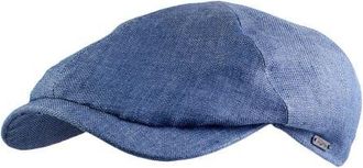 Wigens Mens Hopsack Linen Slim Newsboy Cap in Denim Blue at Nordstrom, Size 58
