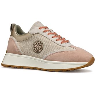 Geox D AMABEL Synthetic Polyurethane WoMens Light Sand/Light Taupe Trainers - Beige - Size UK 5
