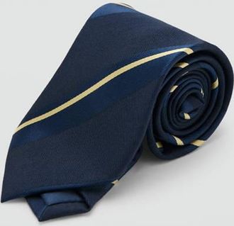 Mango Cravatta righe combinate navy - Uomo - Taglia unica - MANGO MAN