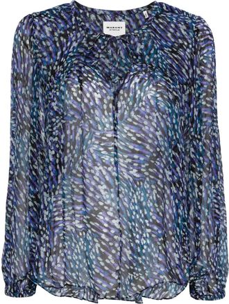 Isabel Marant Daytonea georgette blouse - women - Viscose - 38 - Blue