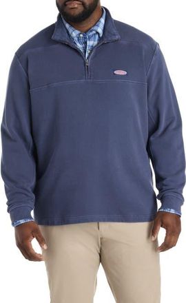 Vineyard Vines Big & Tall Surf Terry 1/4-Zip Shep Shirt in Nautical Navy at Nordstrom, Size 2X Big