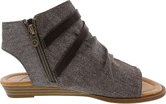 Blowfish Womens Blumoon Wedge Sandal In Mud Smokey Twill/Brown