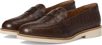 Softwalk Walsh Womens Flat Shoes Dark Brown/Croco : 10.5 W (D), Leather