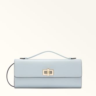 Furla Clara Clutch Artemisia Blue Soft Calf Leather Woman