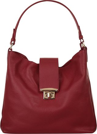 Samantha Look Shopper SAMANTHA LOOK, Damen, Gr. B/H/T: 37cm x 31cm x 16cm onesize, rot (bordeaux), Leder, unifarben, Taschen Shopper, echt Leder, Made in Italy