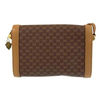 Gucci Pre-owned Cross Body Bags, female, Brown, Size: ONE SIZE Pre-owned Canvas Cross Body Bag