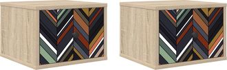 vidaXL Mesita De Noche De Pared Ommen 2 Uds. Roble Sonoma Vidaxl
