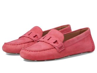 Cole Haan Evelyn Chain Driver Womens Flat Shoes Camelia Rose Suede : 7.5 B - Medium, Leather