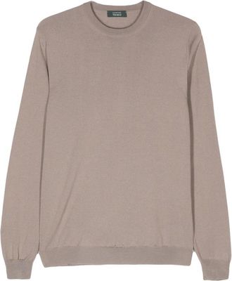 Zanone Stijlvolle Breisels voor Mannen - Heren - Ronde hals truien - Beige - 2XL - Truien & Vesten