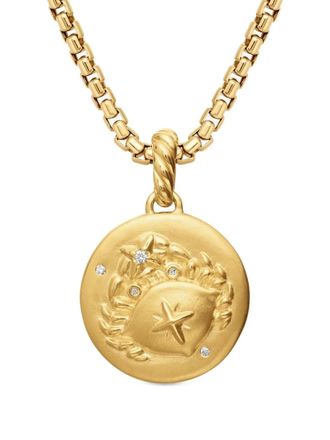 David Yurman 18K yellow gold Cancer diamond charm necklace - women - 18kt Yellow Gold/Diamond - OS