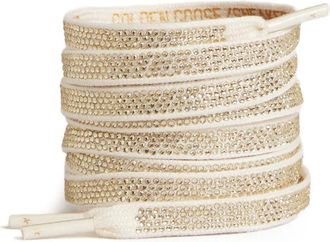 Golden Goose strass-embellished cotton shoe laces - unisex - Cotton - 130 - White