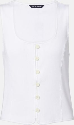 Veronica Beard Quenby ribbed-knit cotton-blend top