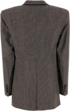 Stella McCartney Womens Embroidered Wool Oversize Blazer Camelgrey Giacche E Gilet Jacket